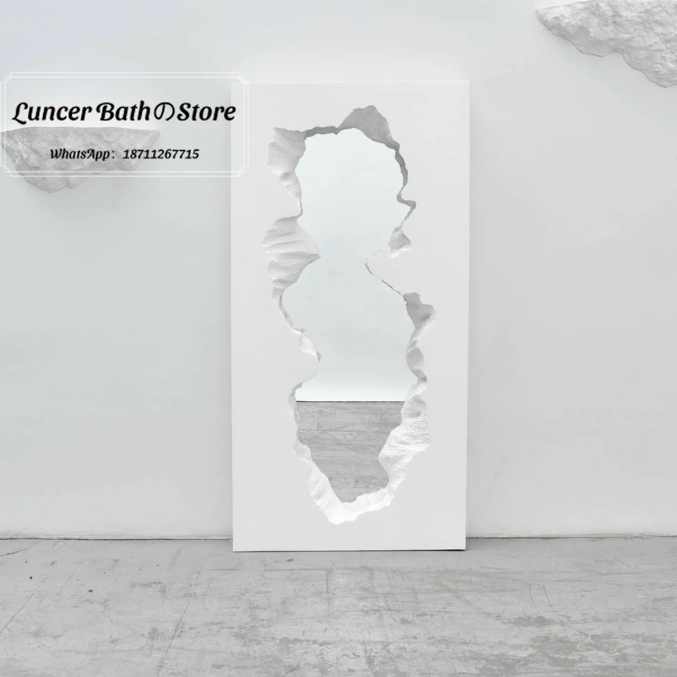 Floor wear and tear, damaged full-length mirror, artistic living room long mirror, studio decoration mirror