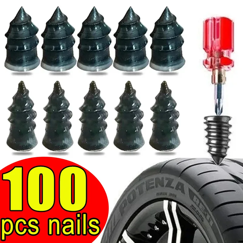 Tire Puncture Repair Nails for Car Motorcycle Scooter Bike Vacuum Tyre Repairing Rubber Metal Nail Set Car Tire Accessories