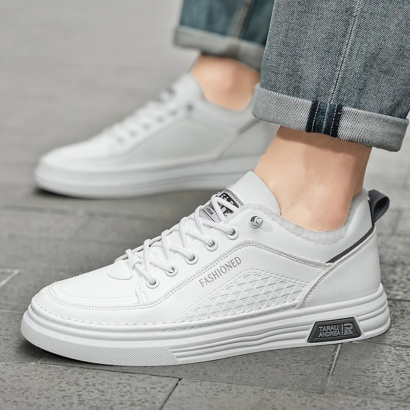 الرجال الخريف جديد تنفس حذاء أبيض الرجال العصرية تنوعا حذاء فاخر 2025 أحذية رسمية رياضية الرجال أحذية رياضية من الجلد عادية #1