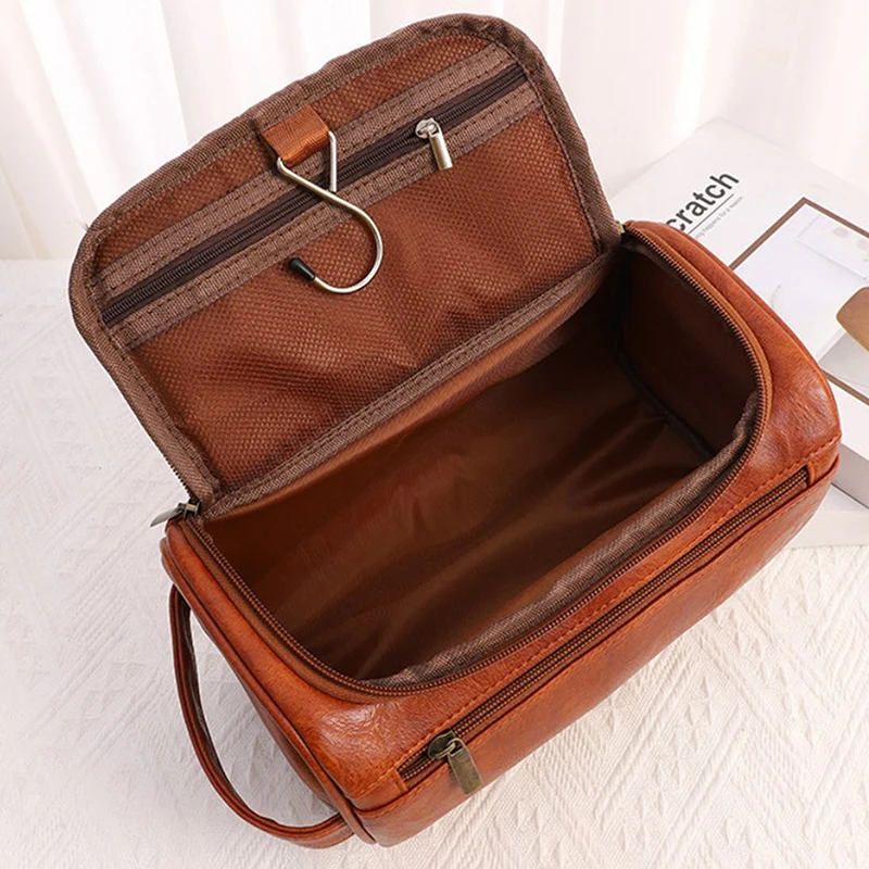 Men Vintage Luxury Toiletry Bag Travel Necessary Business Cosmetic Makeup Cases Male Hanging Storage Organizer Wash Bags