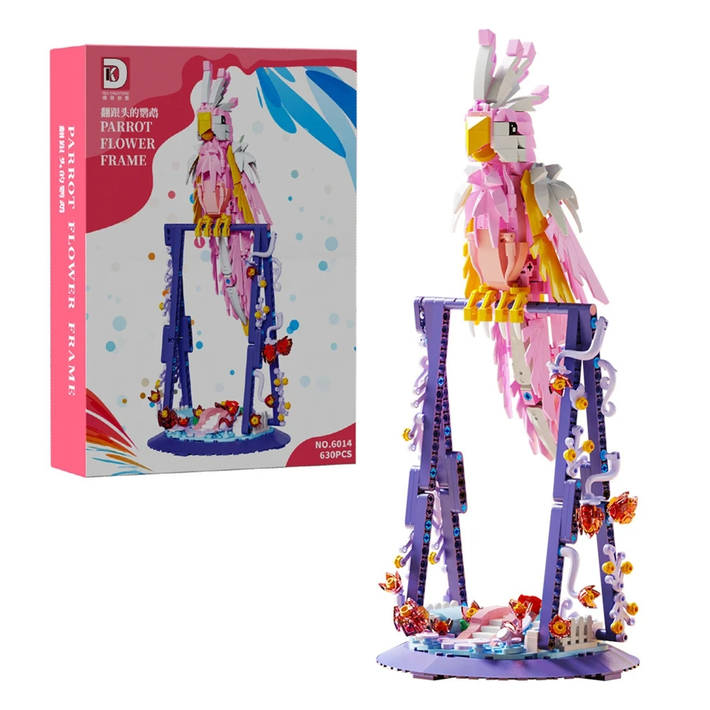 

MOC животные попугай набор строительных блоков Алый ара птицы модель кирпич настольный орнамент Декор подарок дети праздник игрушки на день рождения