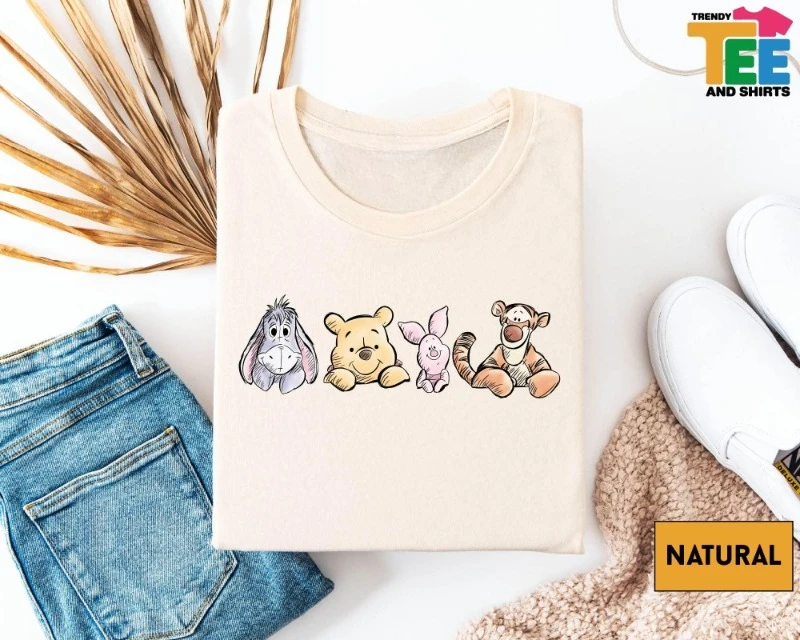 

Potdemiel Children's and Adult Vintage Coquette Bow Mickey and Friends Shirt custom T-shirts Double-sided Disney Animal summer