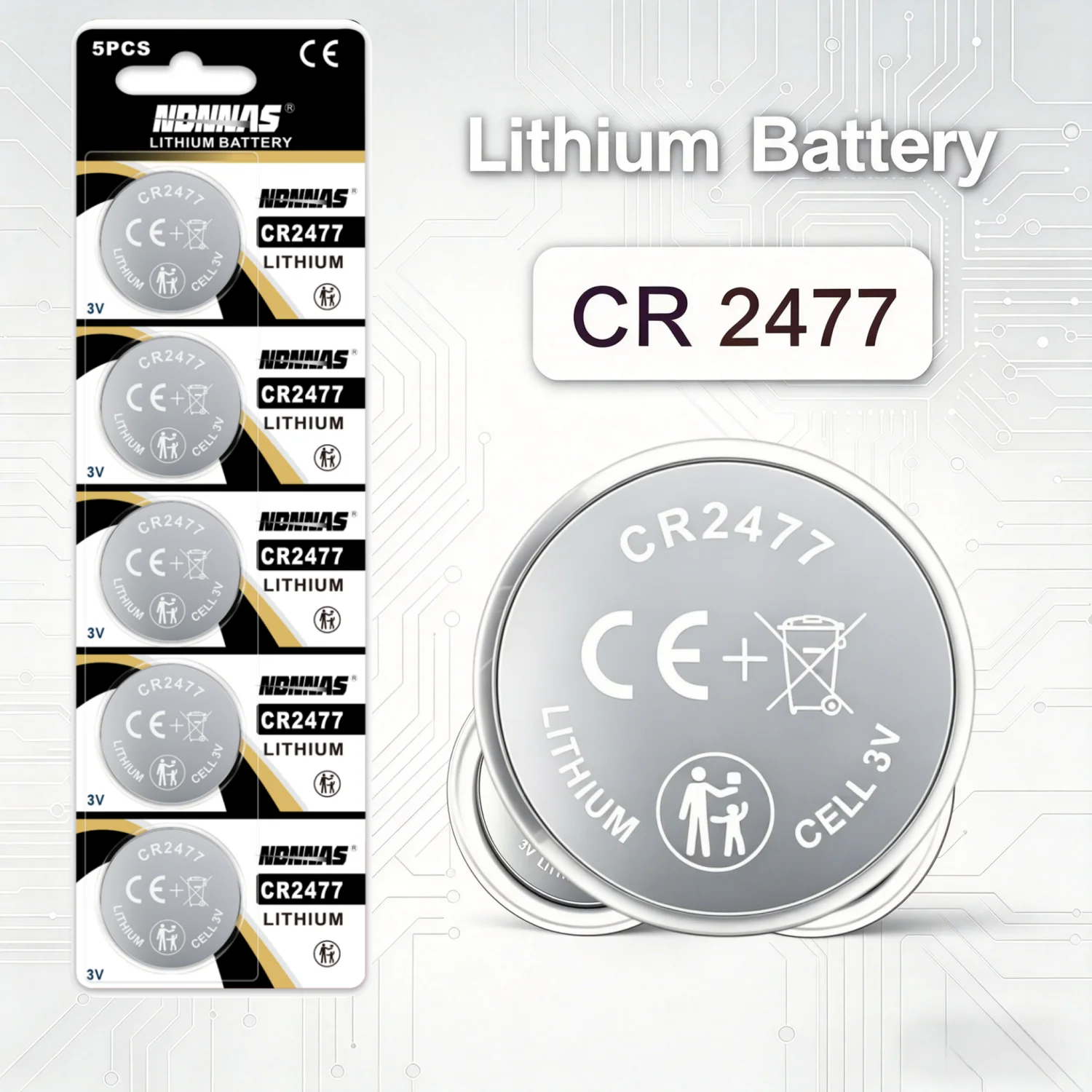 CR2477 3V Lithium Button Cell Battery for Car Remote, Watch, Key Fob - DL2477 ECR2477 KCR2477 Replacement, 2-50PCS