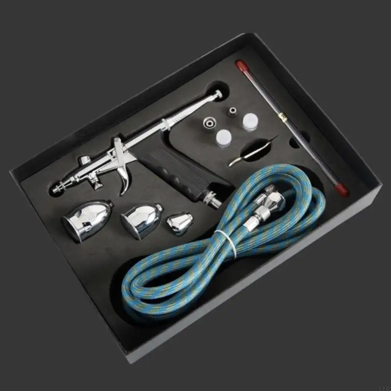 

Airbrush Kit Airbrush Guns Single Action Gravity Feed Set 0.38 & 0.5mm Needles 1/2 & 1/4OZ Fluid Cup Multi-Purpose