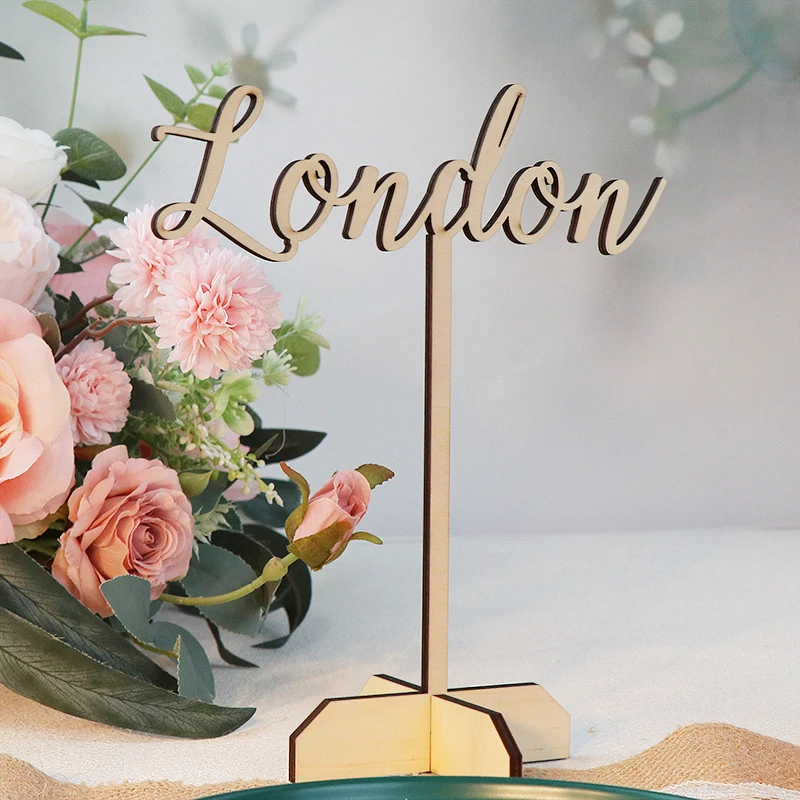 Personalized Wedding Table Names Custom Laser Cut Wooden Wedding Place Cards Wedding Dinner Table Place Sign