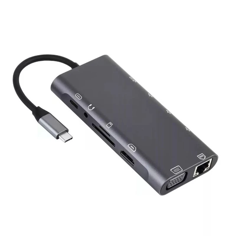 Highly Recommended 11-In-1 USB-C HUB Docking Station For Win/Linux/Android