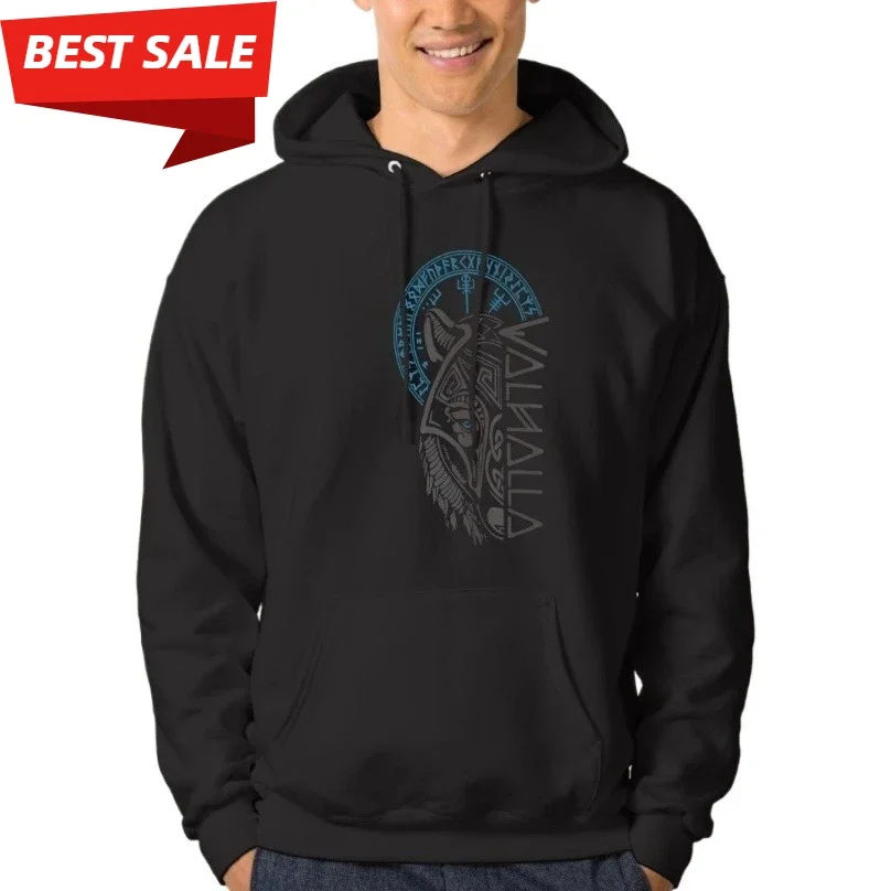 Nordic Warrior Bear Mask with Vegvisir Compass Rune Valhalla Pullover Hoodie New 100% Cotton Comfortable Casual Mens Sweatshirts