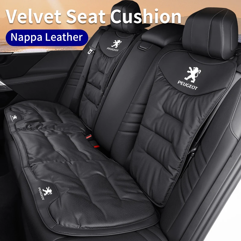 Velour Car Front Rear Seat Cover Leather Cushion Backrest Protective Mat For Peugeot 407 508 2008 5008 307 308 3008 206 207 208
