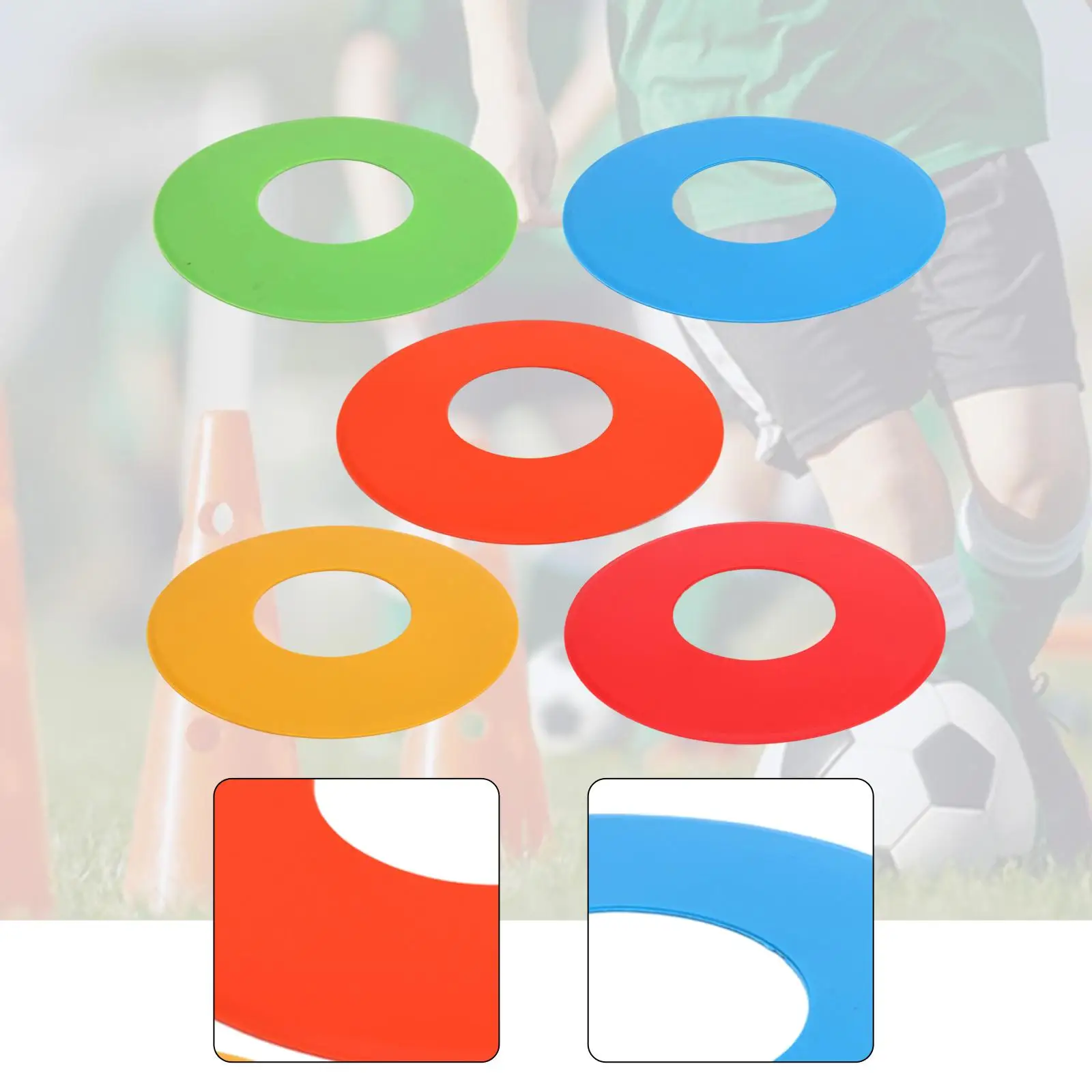5 stuks markers platte schijven markers praktijk voetbalveldmarkering apparatuur snelheid antislip obstakels voetbaluitrusting