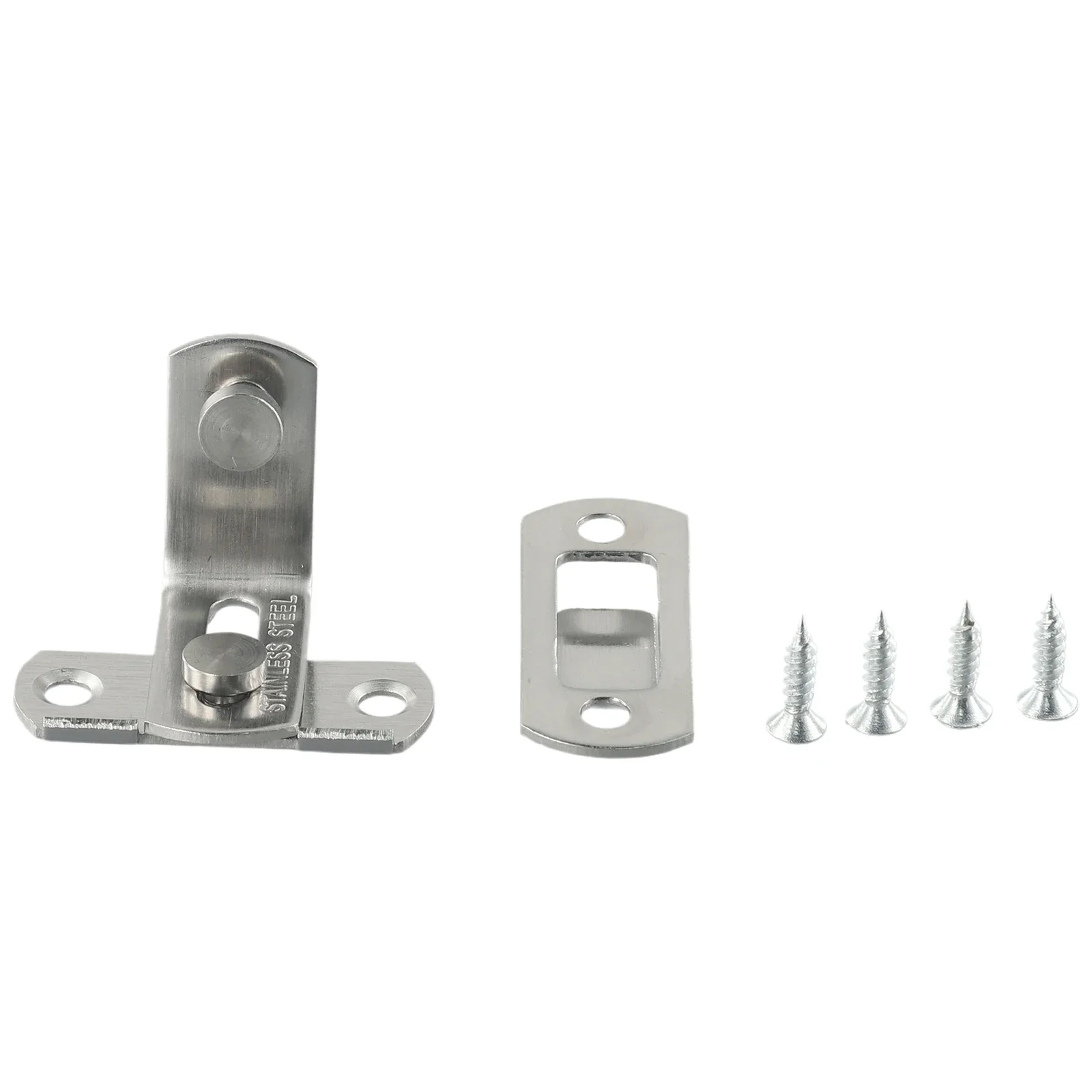 Pestillo de perno de puerta de alta calidad, hebilla de 90 grados, cerradura deslizante plateada, puerta corredera de acero inoxidable, accesorios nuevos