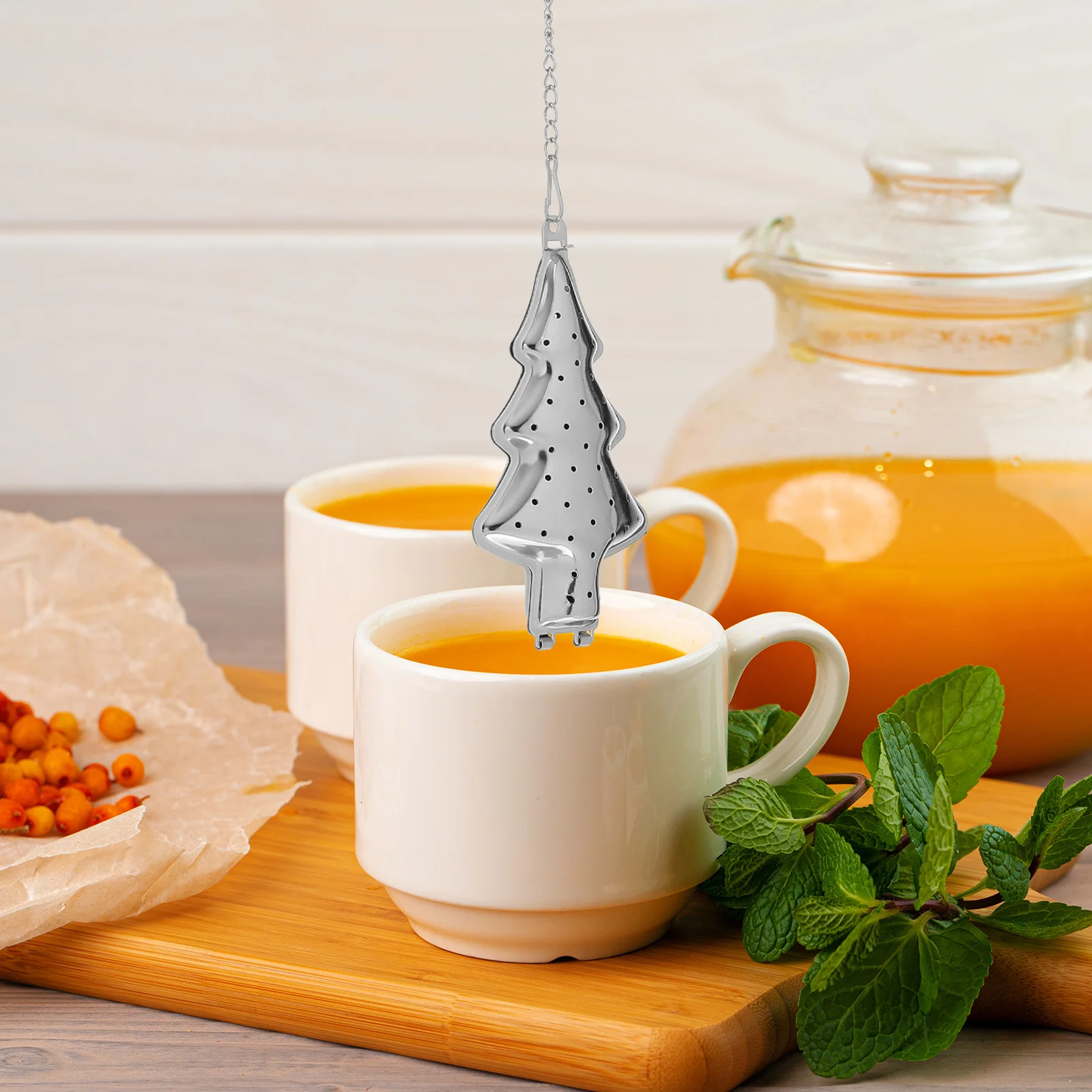 

6pcs Stainless Steel Tea Infuser Strainer Fine Hole Design For Loose Leaf Tea Brewing Household Kitchen Bar Tool