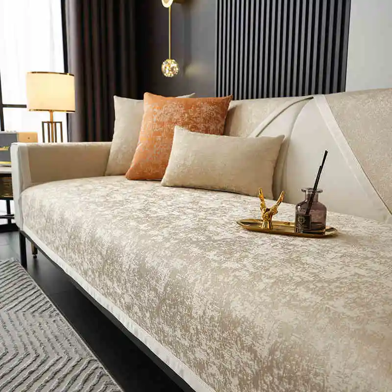 Chenille Jacquard Sofa Cover Home Decoration Sofa Cushion Living Room Anti-slip Wear-resistant Seat Cushion Armchair Couch Cover
