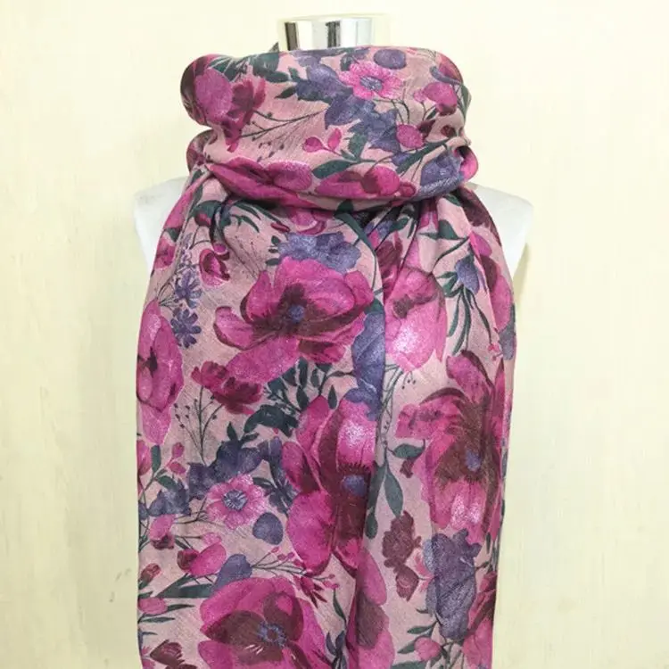 New flower printed infinity scarf for women Spring Autumn soft Floral loop scarves circle Women's Scarf  Hijab Lady Shawl
