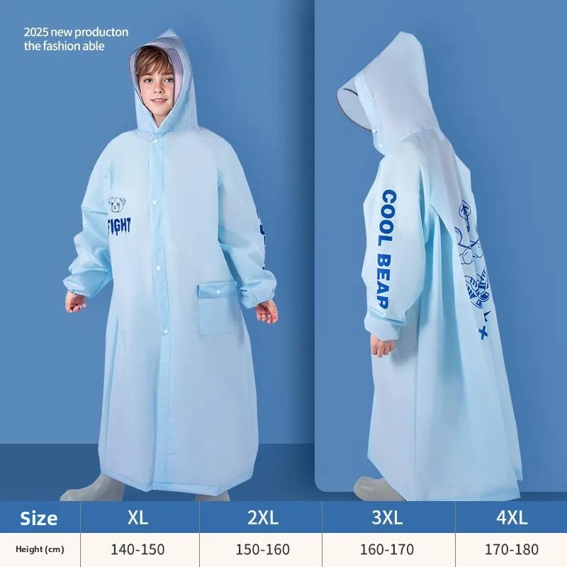 

Children's Overall Raincoat Cartoon Cute Outdoor Waterproof Rainwear for Girls Primary School Students Medium to Large Children