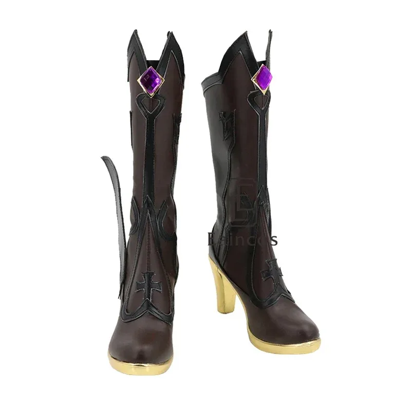 

Game Genshin Impact Fischl Cosplay Shoes Short Fancy Boots Halloween Carnival Party COS Custom-mades;2'd,5.h;