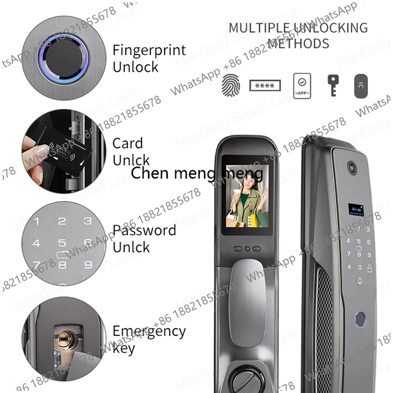 Handaily Tuya App Remote Control Wifi Door Lock Fingerprint Password Home Digital Electronic Smart Lock with Card