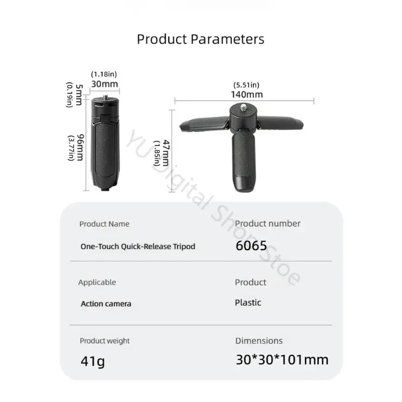 96BA Pocket-Kamera-Stützständer mit ausklappbaren Beinen für Pocket 4 3 Daily Travel Stand – Detail 6