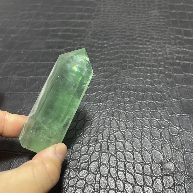 1kg Crystal Natural Green Fluorite Tower Point Healing Feng Shui Wiccan Sacrifice Wand Stone Quartz Energy Reiki Home Decoration