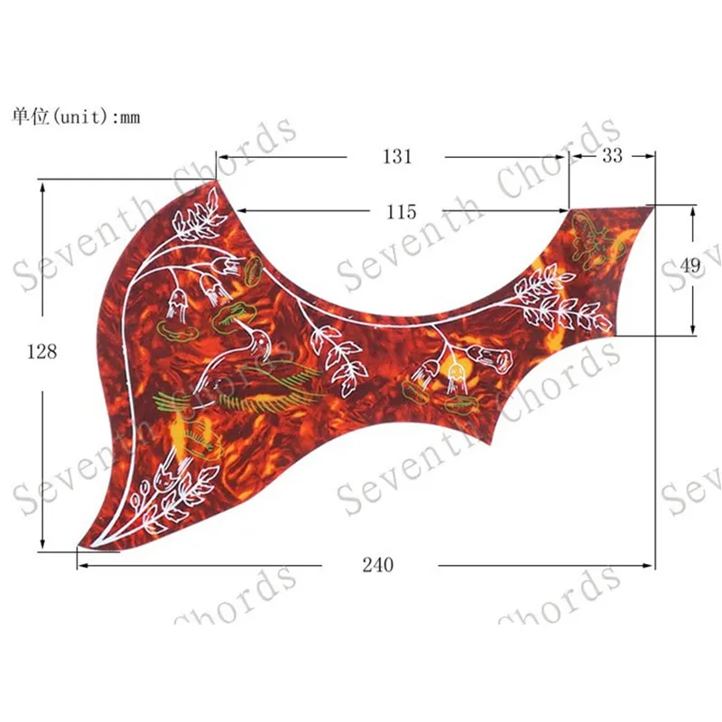 1 Pcs Hummingbird Flower Folk Acoustic Guitar Pickguard Pick Guard Anti-Scratch Plate Guitar Accessories