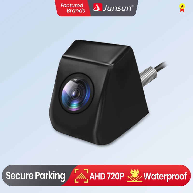 Junsun Auto-Rückfahrkamera, 720P Auflösung, wasserdicht, 140 ° Einparkhilfekamera mit Weitwinkel-Rückfahrkamera