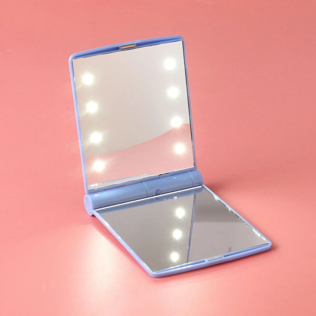 

Makeup Mirror Lighted Blue Led Mirror Makeup Foldable Travel Vanity Portable Magnifier Girls 360 Degree Rotation