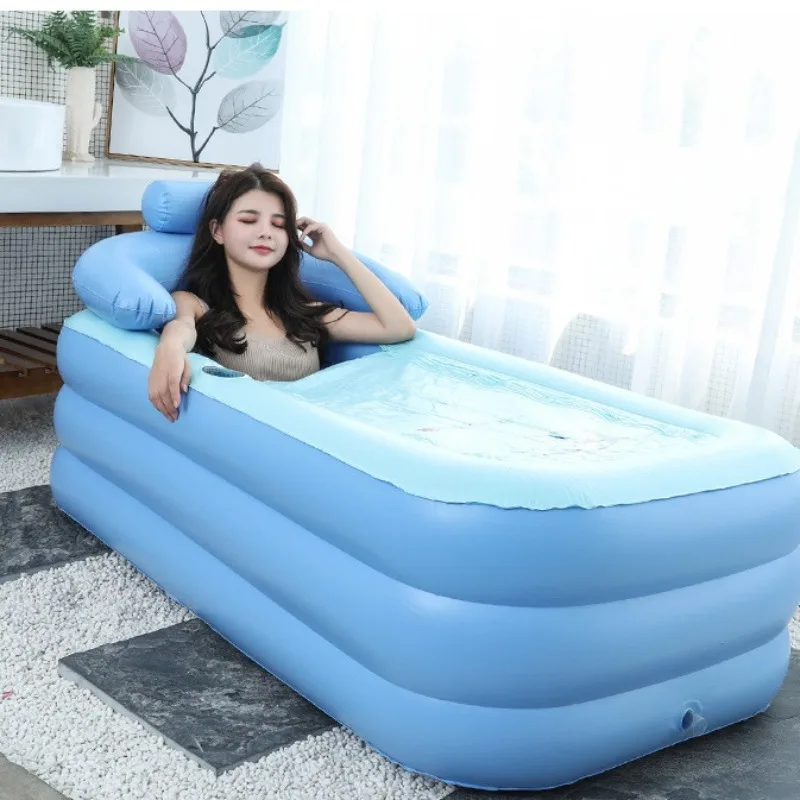 Inflatable Portable Bathtub PVC Inflatable Pool Foldable Spa Bathtub Basin Bathtub for Adults Children Bath