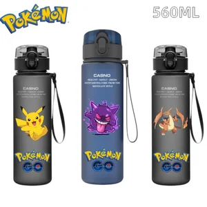 560ML Cangkir Air Pokemon Anime Portabel Anak-anak Lucu Pikachu Gengar Plastik Olahraga Luar Ruangan Hadiah Botol Air Kapasitas Besar 10 pokemon pot penjualan terbaik - №