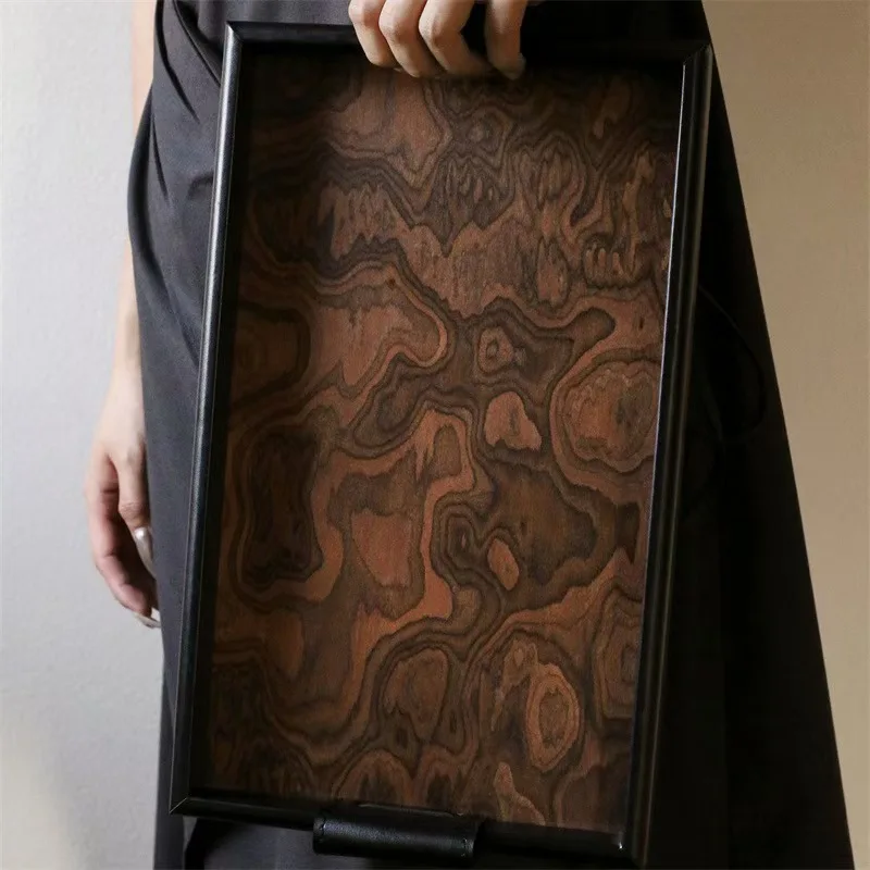 Retro Volcano Pattern Hotel Style Luxury Tea Tray for Home Use - High-end Storage Tray for Living Room Desktop - Elegant Storage