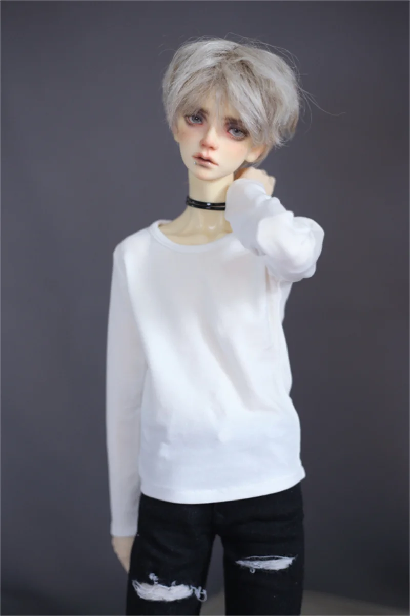 

BJD doll clothes fit in 1/31/4 SD10 POPO68 73 Uncle fashion New classic White long sleeve T top Universal white stretch leggings