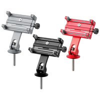 Mobile Phone Holder Adjustable Aluminum Alloy Cell Phone Holder Clip Stand Bracket Mount Base For Scooter Bicycle Bike