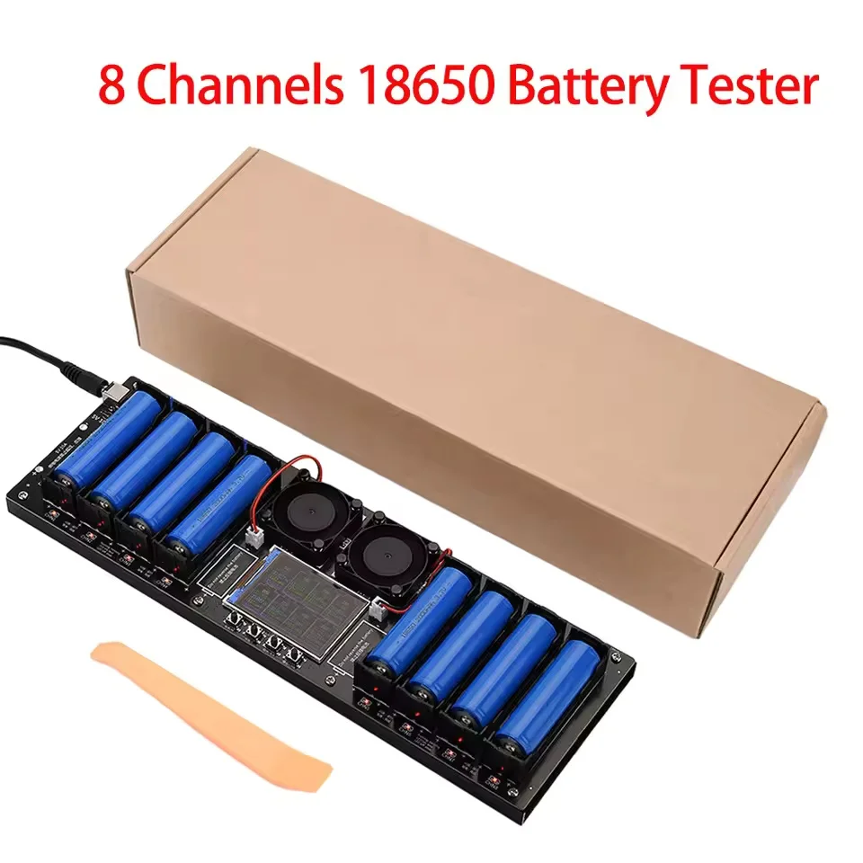 

8 Channels 18650 Lithium Battery Tester DC Port 2.4-inch Color Screen Digital Battery Power Detector Module DC5V 10A Tester