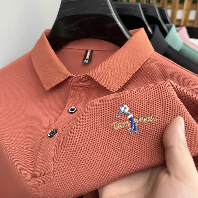 Sports Leisure Paul Lapel Polo Shirt Embroidery Short Sleeve T-shirt 2024 Summer  Breathable Top Handsome Fashion Men's Clothing