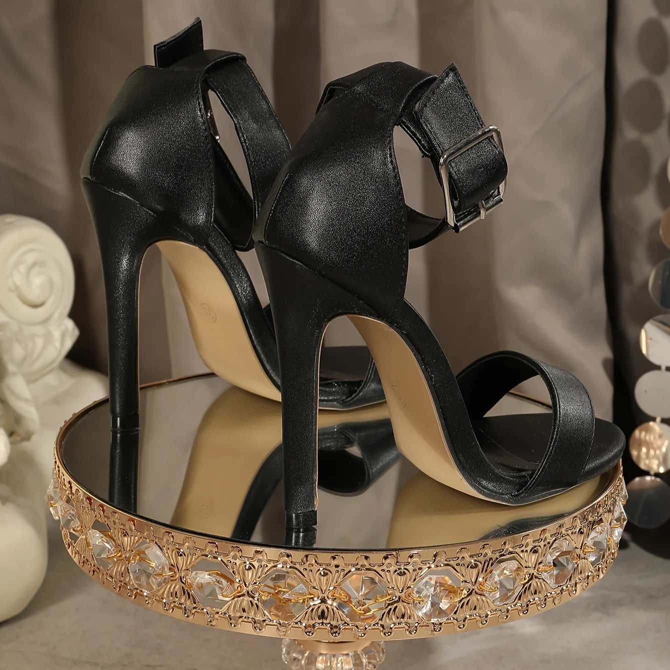 

Black High Heels Sandals Women's Muller High Heels Fashion Sexy Casual Women's Shoes 11.5cm High