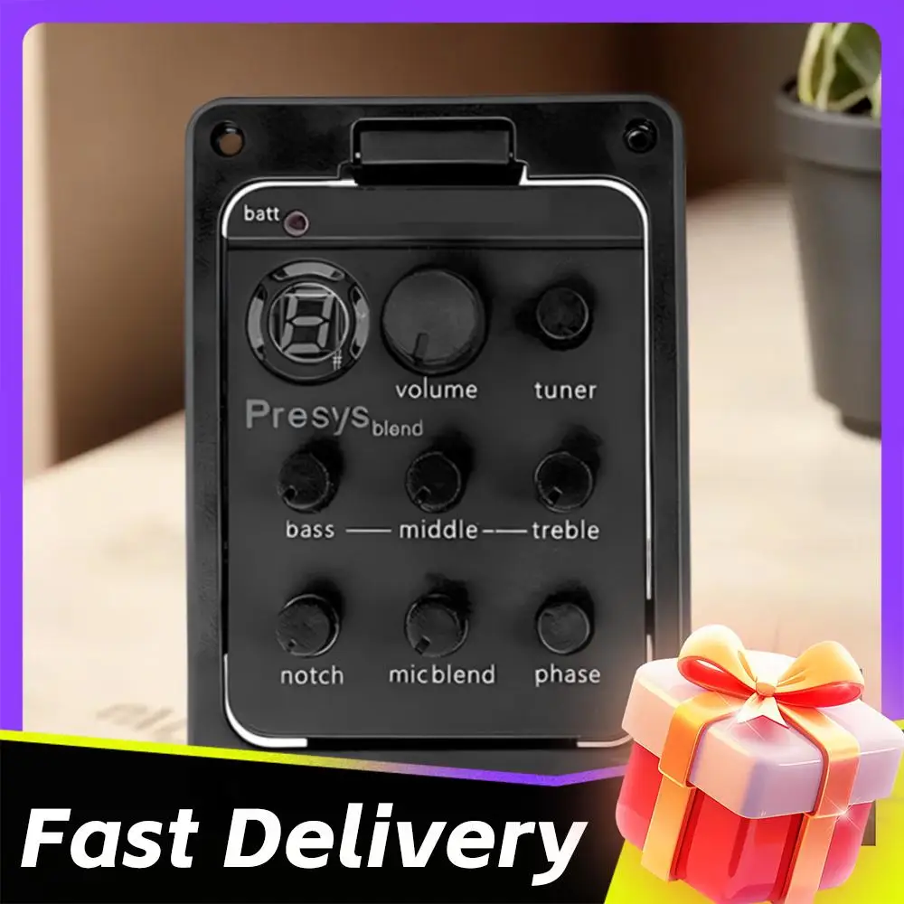 Plastic 301 Guitar Preamp with Tuner Presys EQ Equalizer Piezo Pickup Guitar Tuner Guitar Soundhole For Fish man Presys blend