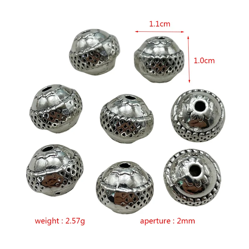 10pcs 3-color Tibetan Silver Gold Bronze Perforated Spacer Beads DIY Handmade Men\'s Women\'s Jewelry Connector Gasket Accessories