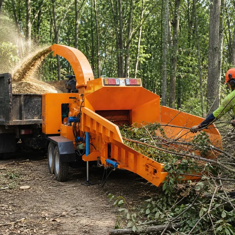 Tracked Mobile Wood Chipper Customized Heavy Duty Drum Type Shredder for Biomass Fuel Garden Waste Recycling