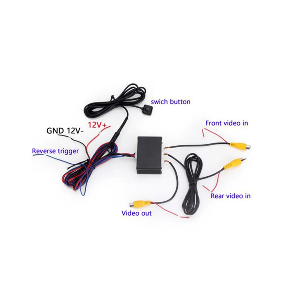 Channel Converter Front and Rear View Reversing System Car Parking Camera Video Two-Way Control Box with Manual Switch