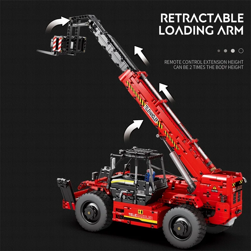 2096PCS Telescopic Forklift Building Blocks City Engineering Vehicle Remote Control Car Model Bricks Kids DIY Toy Holiday Gifts