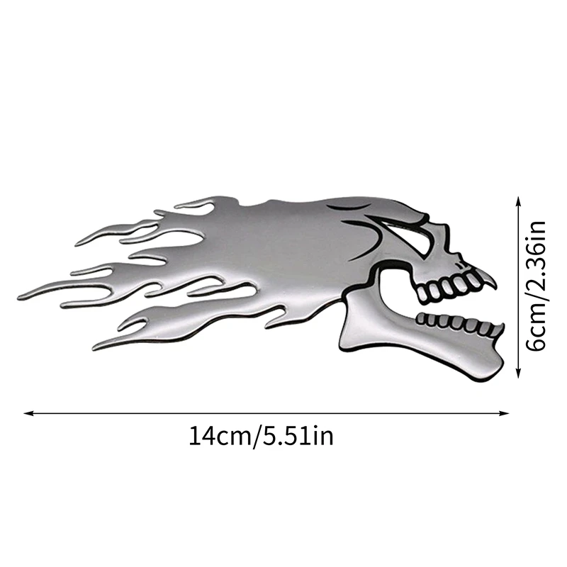 1 Pair Halloween Car Motorcycle 3D Chrome Personality Devil Ghost Skull Head Styling Festival Decoration Sticker Emblem Decals