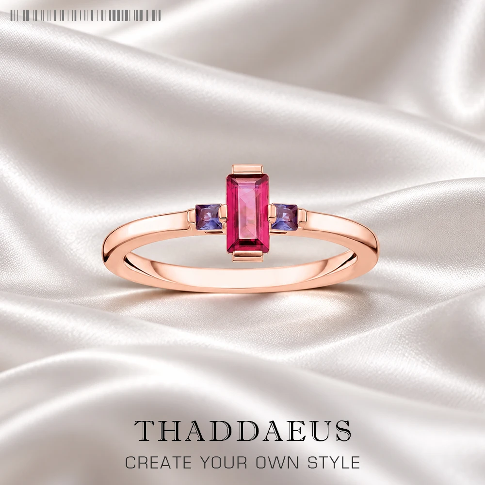 Ring Stone Baguette Cut,Europe Style Rose Gold Fine Jewerly For Women,2022 Brand New Gift In 925 Sterling Silver