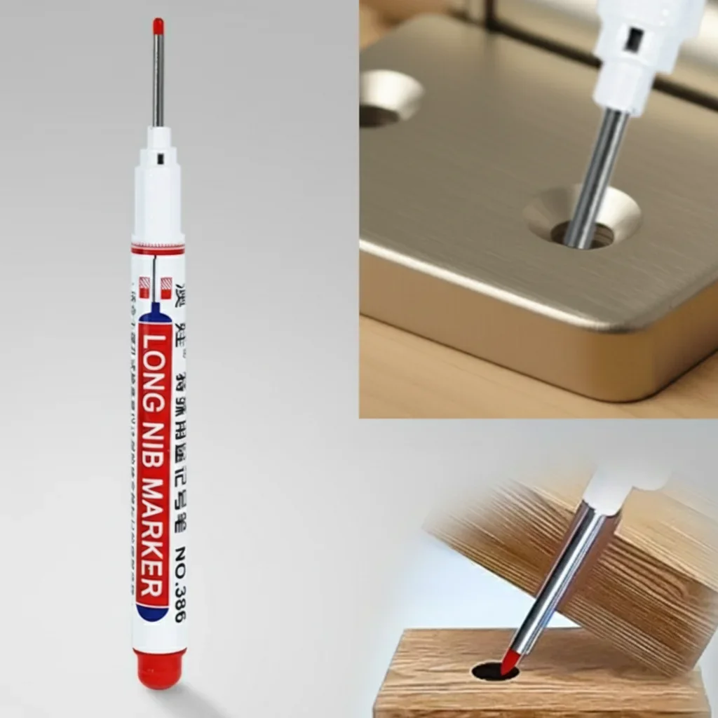 Langstift-Markierstift Rot Blau Wasserdicht Spezial für Badezimmer Garten Holzarbeiten Glas Metall DIY Tiefenlöcher Ölmarker