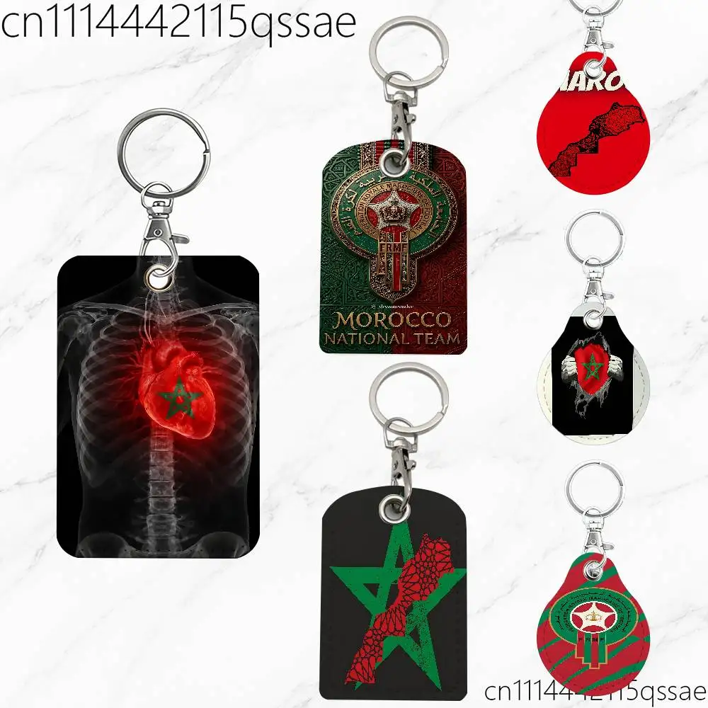 Flag Morocco National Logo Magnetic keychain case For Apple Airtags, also suitable for Pandora Tag dog tracker/locator devices