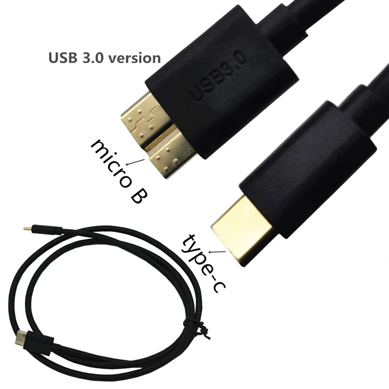 Позолоченный кабель Type-C к Micro B USB 3.0 для передачи данных USB 3.0 Mac Connection Mobile Жесткий диск Box