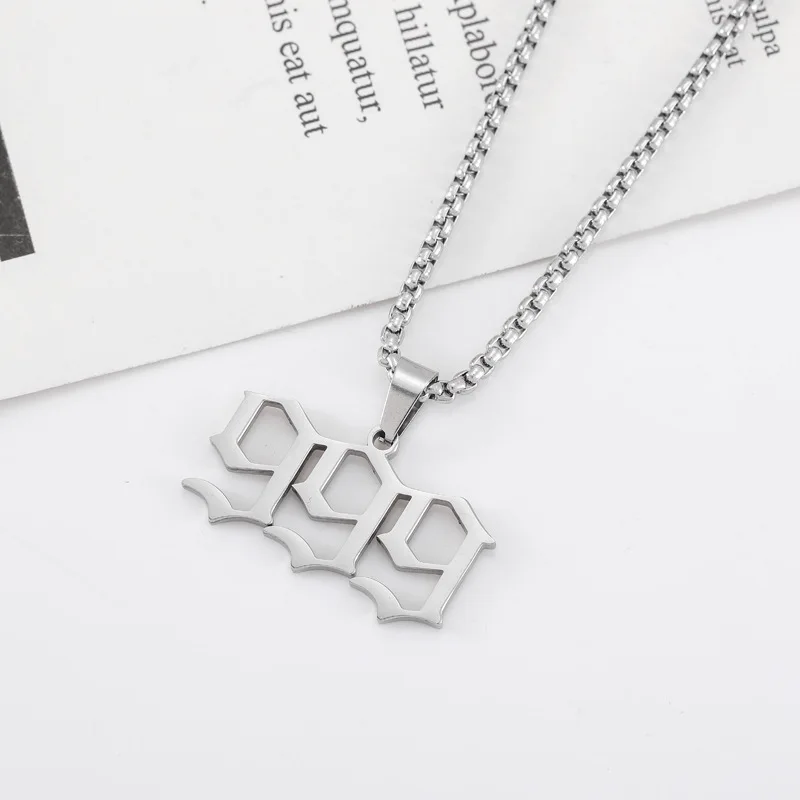 JUICE WRLD 999 Pendant Singer Rapper Letter Name Chain Necklace Fans Memorial Jewelry Gifts for Men Women Accessories