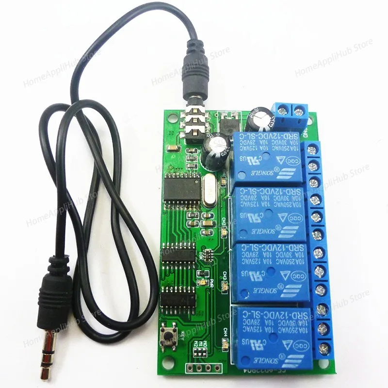 AD22B04 12V New 4 Channel DTMF Audio Decoding Relay Control Command Can Modify The Remote Control Module