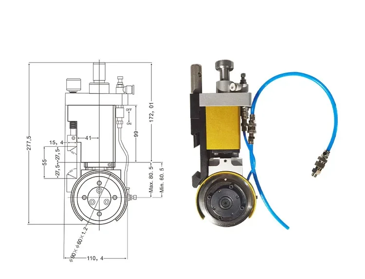 Plastic Film Cutting Industrial Circular Knife Slitting and Shearing Pneumatic Knife Holder Type 90