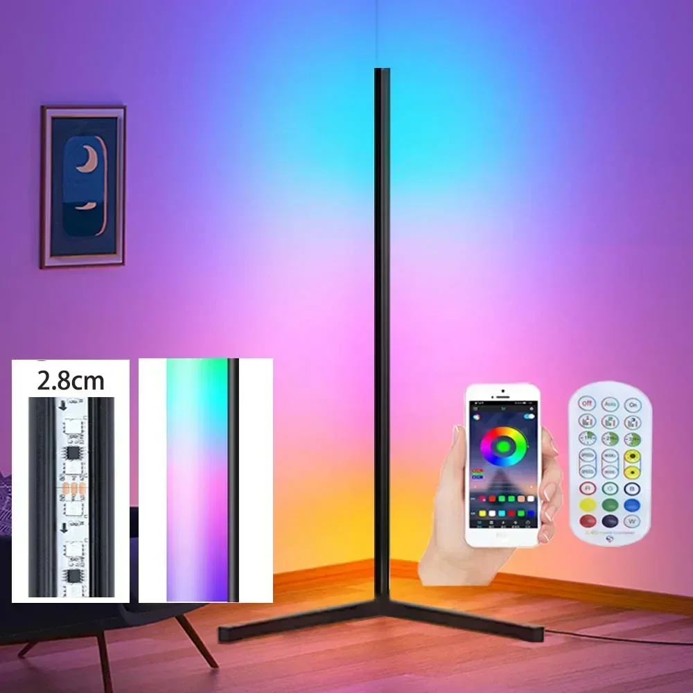 

RGB Floor Lamp Corner Standing Lamps Bedroom LED Bedside Decoration Living Room Art Decor Remote Indoor Party Stand Lighting