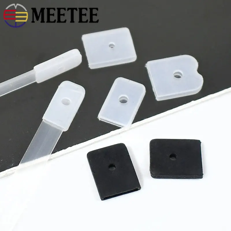 100Pcs Meetee 6/8/10/12mm Silicone Rubber End Caps for Plastic Boning Wedding Dress Fishbone Cap Buckle DIY Sewing Accessories