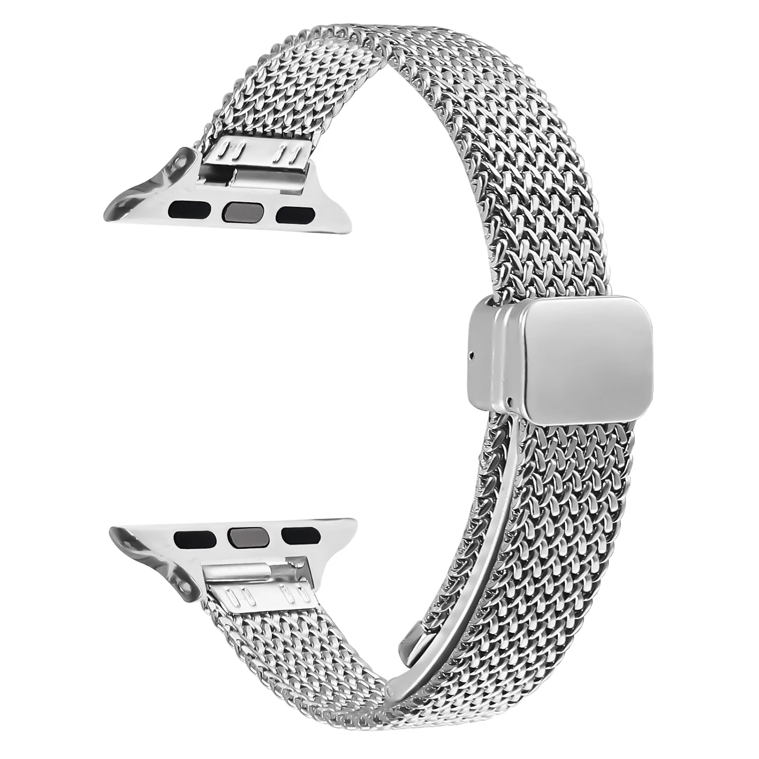 

Milanese Watch Band For Apple Watch Series 10 9 8 7 SE 6 5 4 3 2 1 42mm 41mm 40mm 38mm Herringbone Stainless Steel Silver Wrist