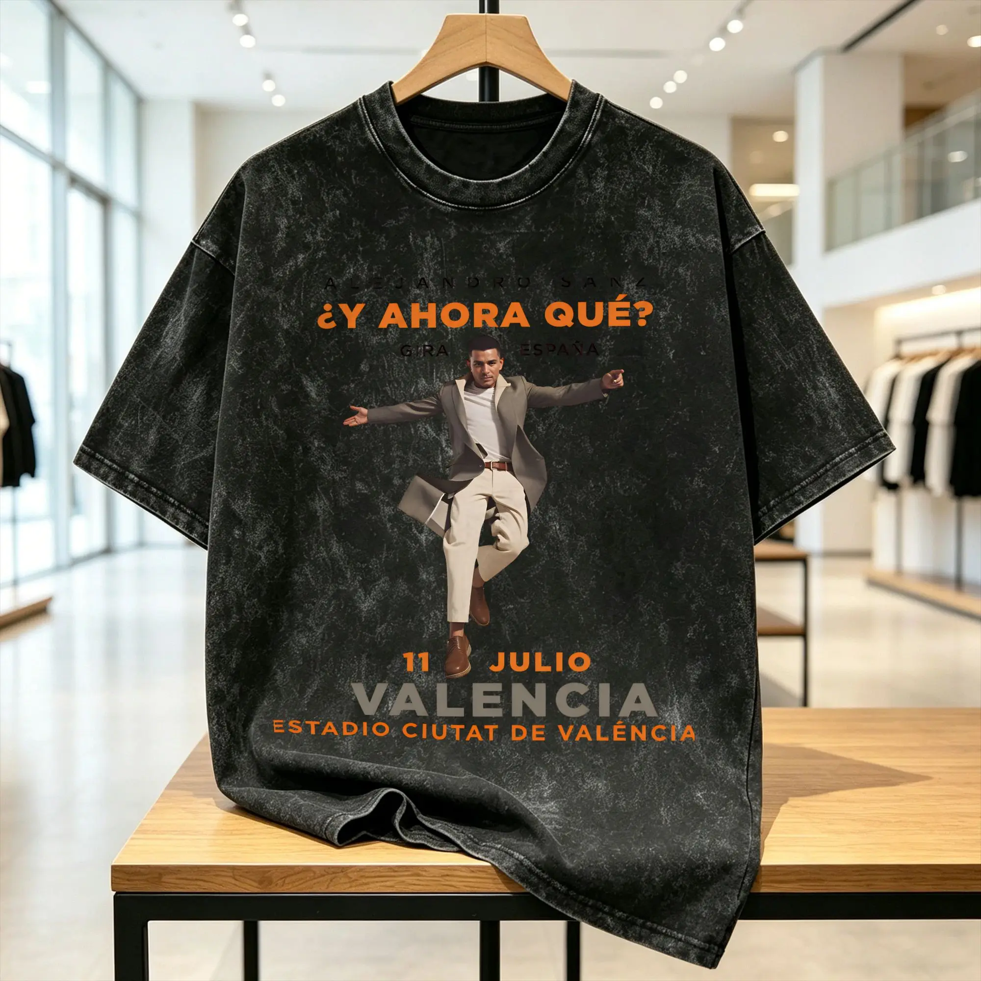 Alejandro Sanzs Men's T Shirt Washed Spanish 2026 Tour Creative Tee Shirt Short Sleeve Round Collar T-Shirt Pure Cotton Clothing